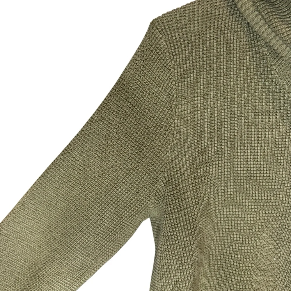 Lauren Ralph Lauren camo green waffle knit cowl neck sweater‎  Size Large